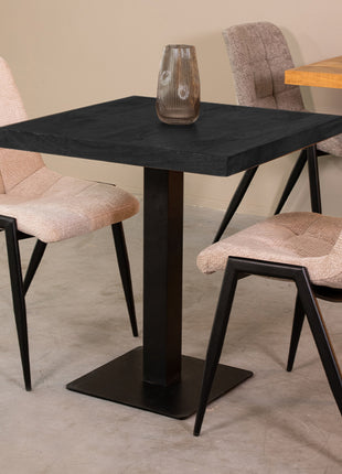 LABEL51 Eetkamertafel Tafelblad Straight Edge - Zwart - Mangohout - 70 cm Straight