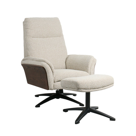 LABEL51 Fauteuil Zenza - Naturel - Royal Boucle - Incl. Hocker