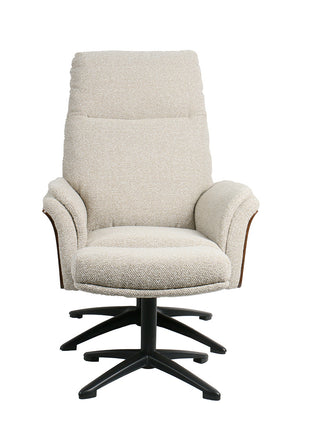 LABEL51 Fauteuil Zenza - Naturel - Royal Boucle - Incl. Hocker
