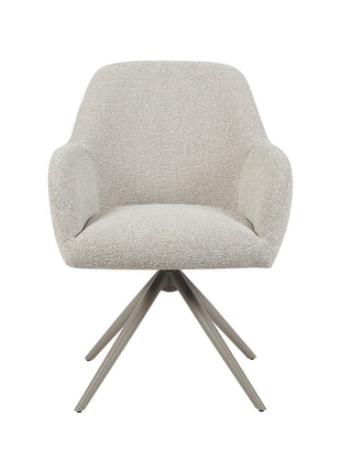 LABEL51 Eetkamerstoel Sayuri - Naturel - Royal Boucle - Taupe Metalen Frame