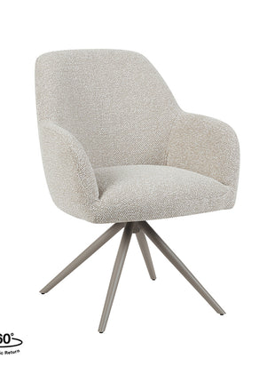LABEL51 Eetkamerstoel Sayuri - Naturel - Royal Boucle - Taupe Metalen Frame