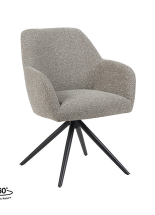 LABEL51 Eetkamerstoel Sayuri - Mushroom - Royal Boucle - Zwart Metalen Frame
