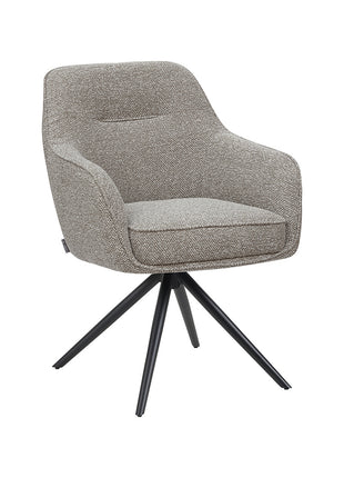 LABEL51 Eetkamerstoel Akira - Mushroom - Royal Boucle - Zwart Metalen Frame
