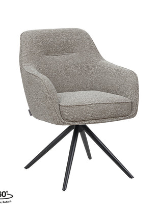 LABEL51 Eetkamerstoel Akira - Mushroom - Royal Boucle - Zwart Metalen Frame