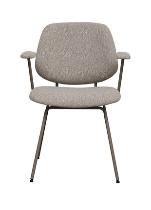 LABEL51 Eetkamerstoel Loreto - Naturel - Royal Boucle - Taupe Metalen Frame