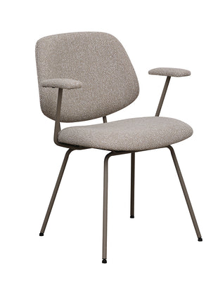 LABEL51 Eetkamerstoel Loreto - Naturel - Royal Boucle - Taupe Metalen Frame