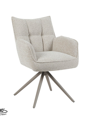 LABEL51 Eetkamerstoel Amalfi - Naturel - Royal Boucle - Taupe Metalen Frame