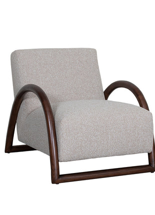 LABEL51 Fauteuil Viggo - Naturel - Boucle - Walnoot Houten Frame