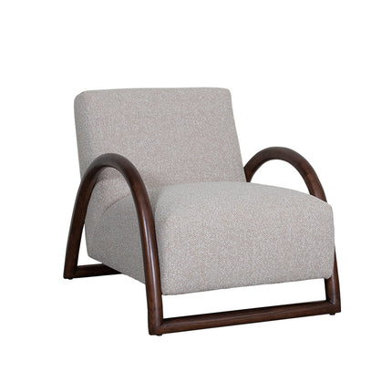 LABEL51 Fauteuil Viggo - Naturel - Boucle - Walnoot Houten Frame