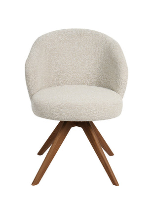 LABEL51 Eetkamerstoel Sabi - Naturel - Royal Boucle - Walnoot Houten Frame
