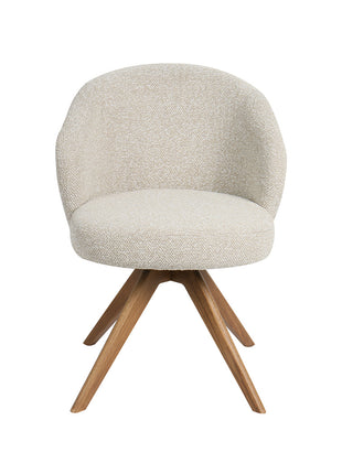 LABEL51 Eetkamerstoel Sabi - Naturel - Royal Boucle - Naturel Houten Frame