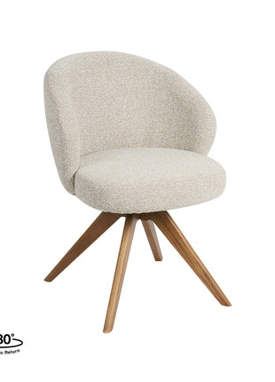 LABEL51 Eetkamerstoel Sabi - Naturel - Royal Boucle - Naturel Houten Frame