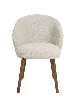 LABEL51 Eetkamerstoel Shiro - Naturel - Royal Boucle - Walnoot Houten Frame