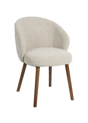 LABEL51 Eetkamerstoel Shiro - Naturel - Royal Boucle - Walnoot Houten Frame