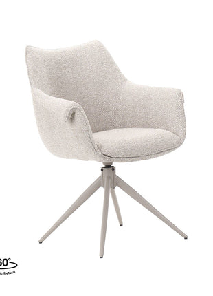 LABEL51 Eetkamerstoel Narumi - Naturel - Royal Boucle - Taupe Metalen Frame