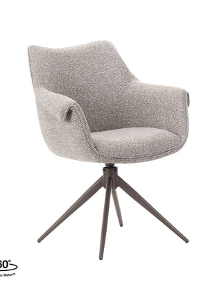 LABEL51 Eetkamerstoel Narumi - Mushroom - Royal Boucle - Brons Metalen Frame