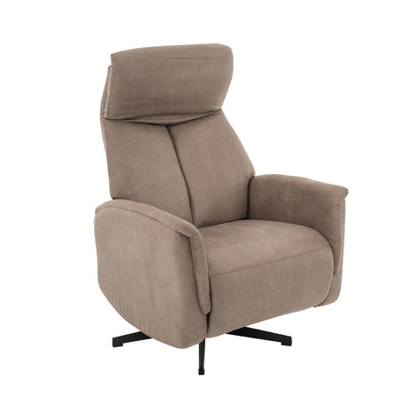 LABEL51 Fauteuil Helsinki - Taupe - Micro Suede - Manueel Verstelbaar