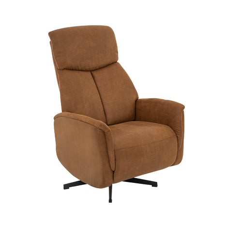 LABEL51 Fauteuil Helsinki - Cognac - Micro Suede - Manueel Verstelbaar