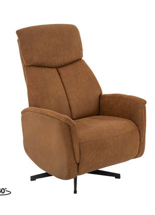 LABEL51 Fauteuil Helsinki - Cognac - Micro Suede - Manueel Verstelbaar