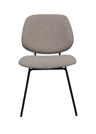 LABEL51 Eetkamerstoel Ravenna - Naturel - Royal Boucle - Zwart Metalen Frame