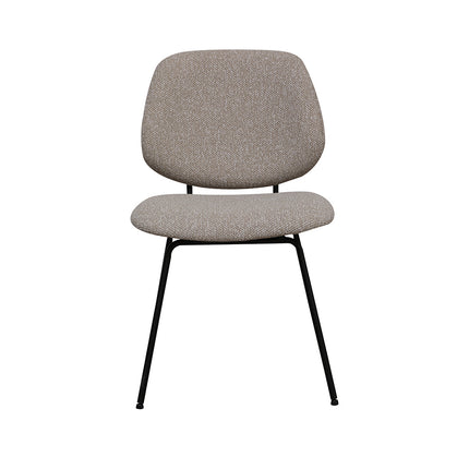 LABEL51 Eetkamerstoel Ravenna - Naturel - Royal Boucle - Zwart Metalen Frame