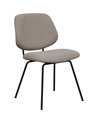 LABEL51 Eetkamerstoel Ravenna - Naturel - Royal Boucle - Zwart Metalen Frame
