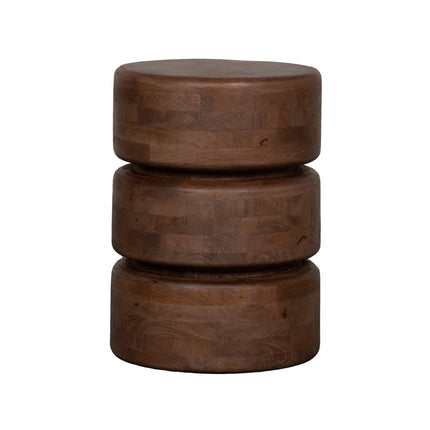 LABEL51 Bijzettafel Milly - Nature Smooth - Mangohout - 35 cm - Rond