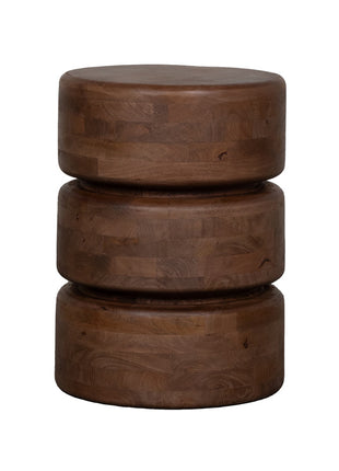 LABEL51 Bijzettafel Milly - Nature Smooth - Mangohout - 35 cm - Rond