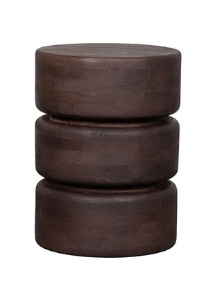 LABEL51 Bijzettafel Milly - Espresso - Mangohout - 35 cm - Rond