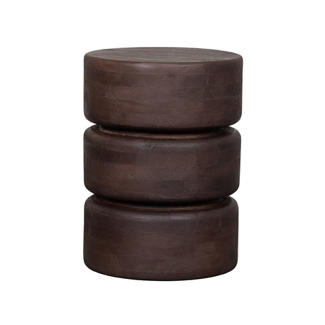 LABEL51 Bijzettafel Milly - Espresso - Mangohout - 35 cm - Rond