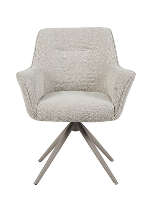 LABEL51 Eetkamerstoel Kimora - Naturel - Royal Boucle - Taupe Metalen Frame