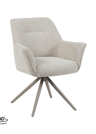 LABEL51 Eetkamerstoel Kimora - Naturel - Royal Boucle - Taupe Metalen Frame
