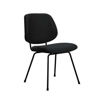 LABEL51 Eetkamerstoel Bello - Zwart - Fluweel - Zwart Metalen Frame