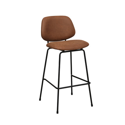 LABEL51 Barkruk Bello - Cognac - Micro Suede - Hoog