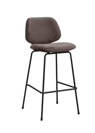 LABEL51 Barkruk Bello - Taupe - Fluweel - Hoog