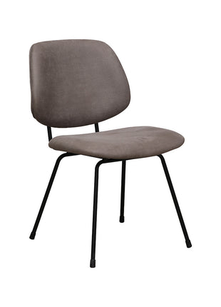 LABEL51 Eetkamerstoel Bello - Taupe - Micro Suede - Zwart Metalen Frame
