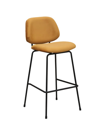 LABEL51 Barkruk Bello - Oker - Fluweel - Hoog