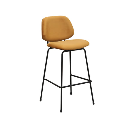LABEL51 Barkruk Bello - Oker - Fluweel - Hoog