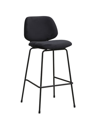 LABEL51 Barkruk Bello - Zwart - Fluweel - Hoog
