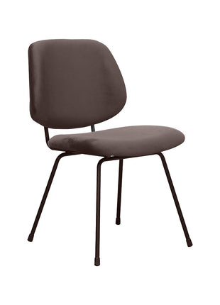 LABEL51 Eetkamerstoel Bello - Taupe - Fluweel - Zwart Metalen Frame