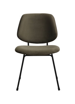 LABEL51 Eetkamerstoel Bello - Hunter - Fluweel - Zwart Metalen Frame