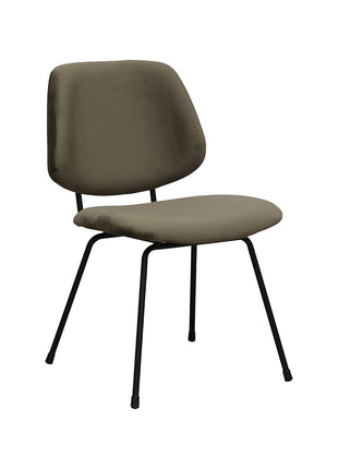 LABEL51 Eetkamerstoel Bello - Hunter - Fluweel - Zwart Metalen Frame