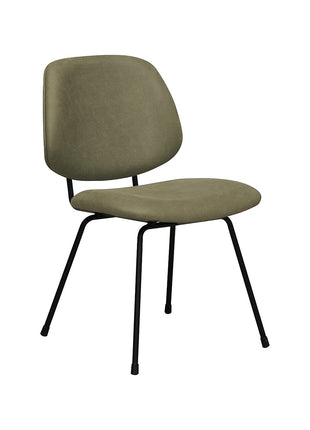 LABEL51 Eetkamerstoel Bello - Moss - Micro Suede - Zwart Metalen Frame