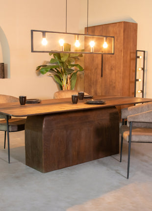 LABEL51 Eetkamertafel Owen - Espresso - Mangohout - 200 cm