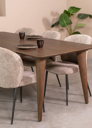LABEL51 Eetkamertafel Fly - Espresso - Mangohout - 220 cm