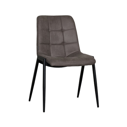 LABEL51 Eetkamerstoel Noor - Taupe - Micro Suede - Zwart Metalen Frame