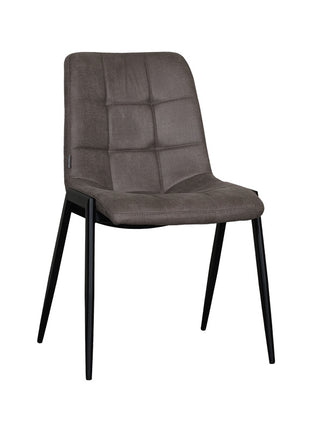 LABEL51 Eetkamerstoel Noor - Taupe - Micro Suede - Zwart Metalen Frame