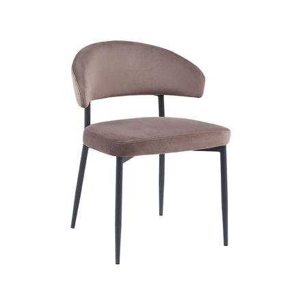 LABEL51 Eetkamerstoel Bliss - Taupe - Fluweel