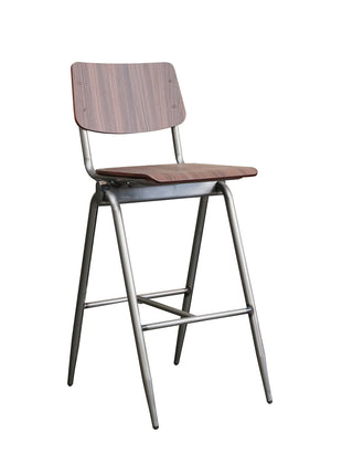 LABEL51 Barkruk Solid - Donkerbruin - Hout - Zithoogte 75