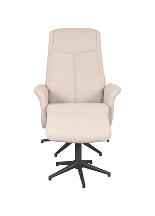 LABEL51 Fauteuil Bergen - Naturel - Boucle - Incl. Hocker